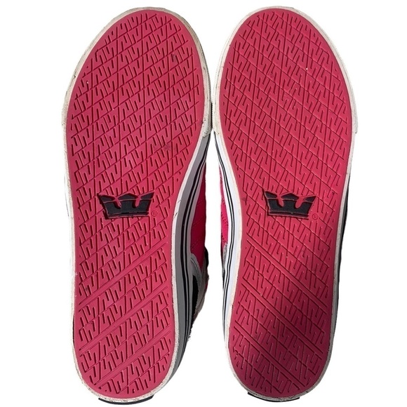 Supra Muska 001 High Top Skater Shoe Sneaker Leather Suede Pink Silver Black 9 - Picture 8 of 15